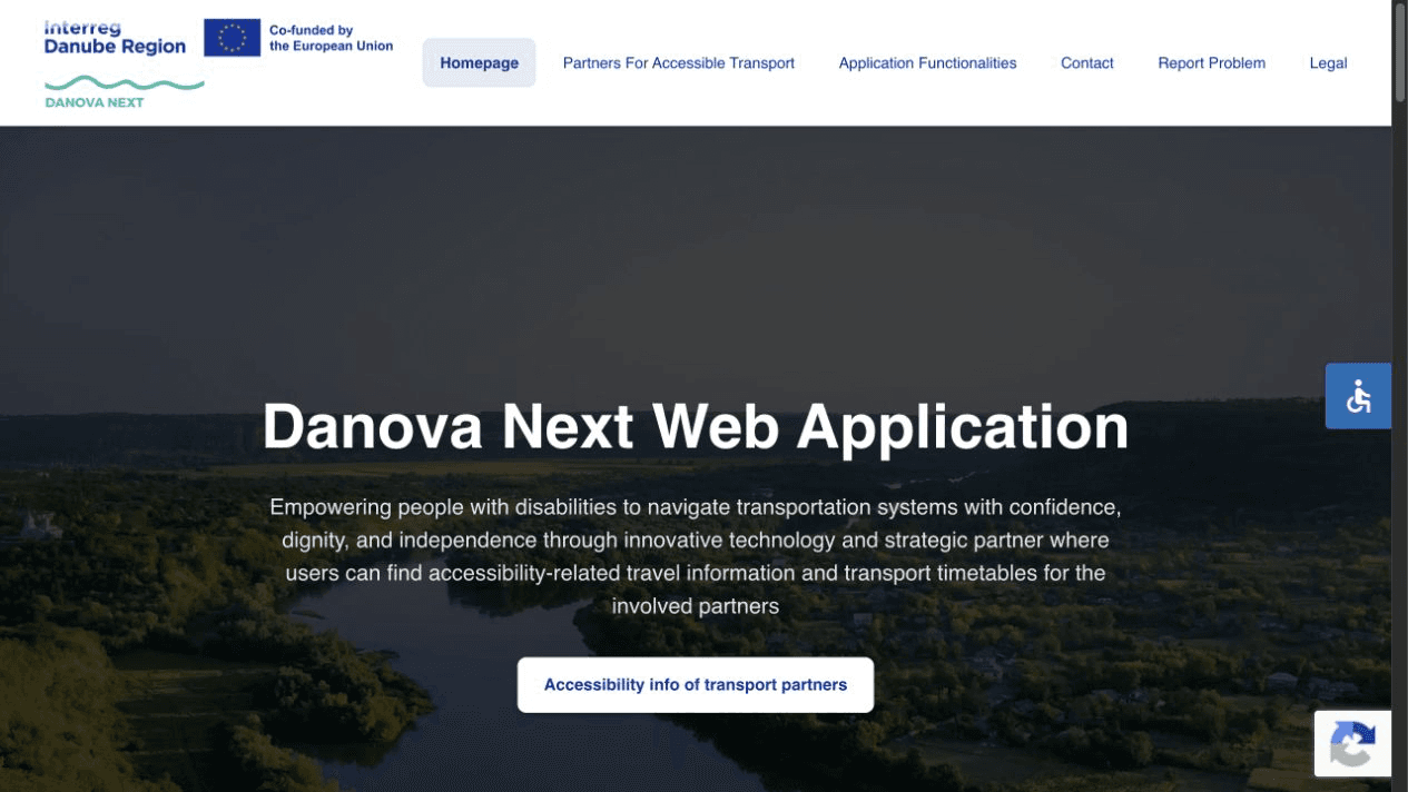 Danova Next public web application homepage